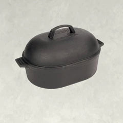 Cast Iron: 12-Qt. Covered Oval Roaster - Homestead Store