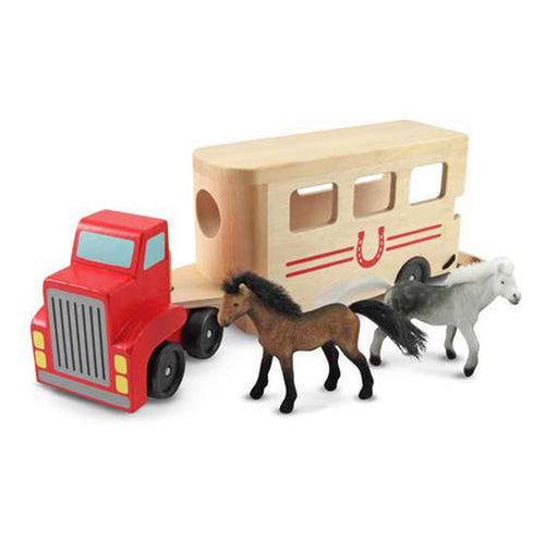 Horse Carrier Wooden Play Set