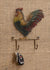 Farm Life Rooster Decor with Two Hooks